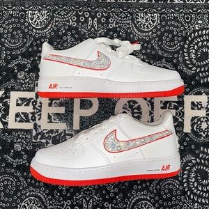 Custom Red and White AF1s